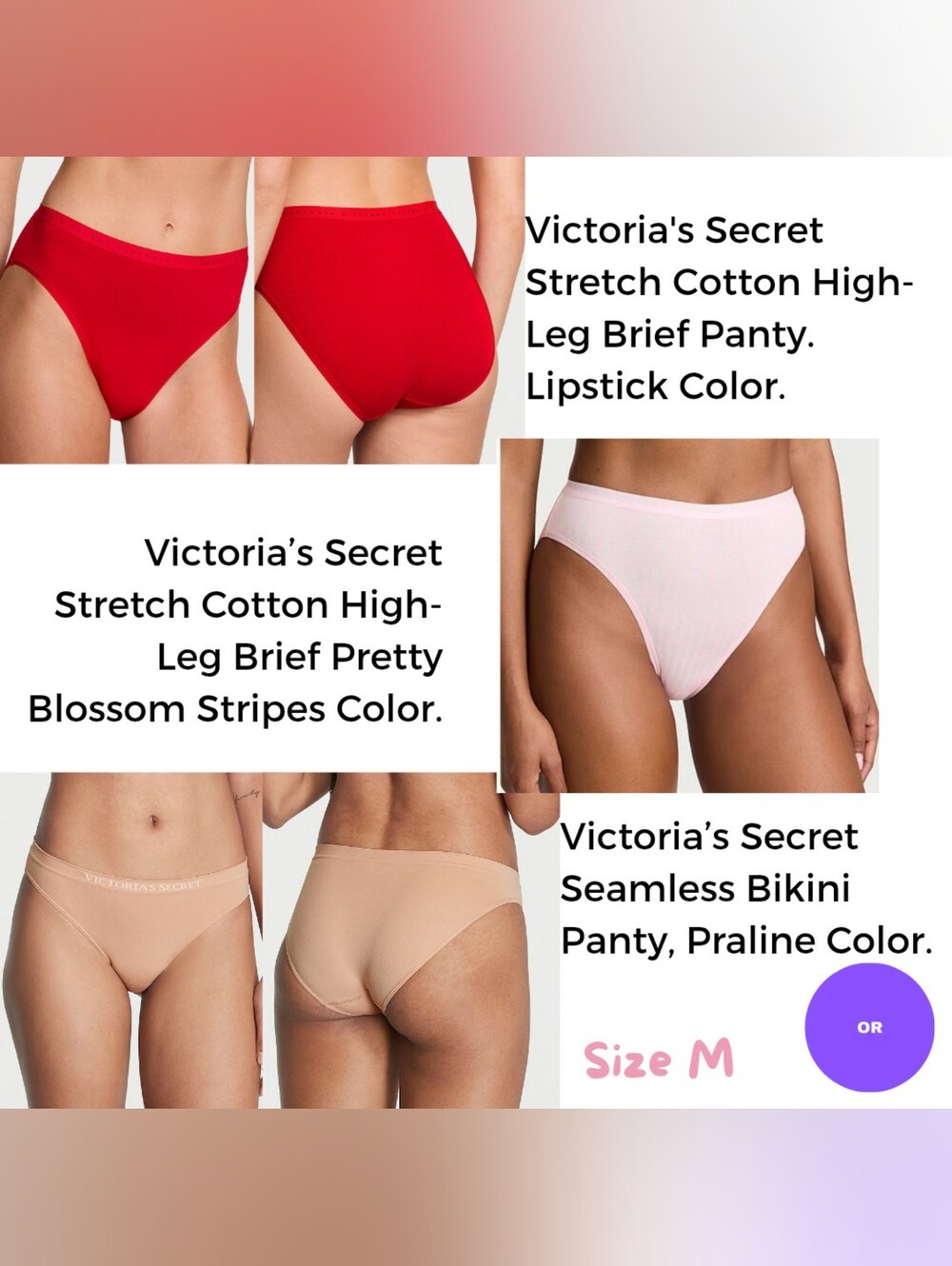 Lot of 3 Victoria's Secret Panties, Size M